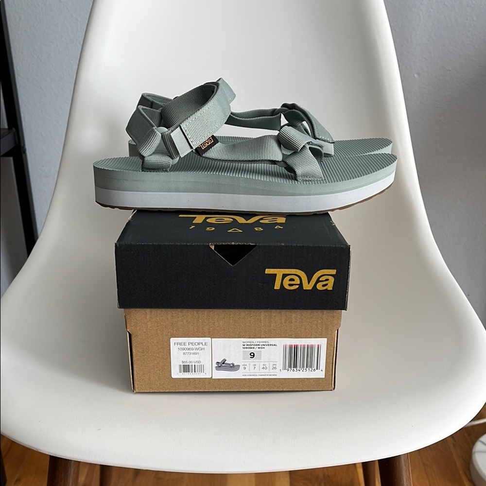 Teva Sage Green Platform Midfirm Universal Sandals NIB